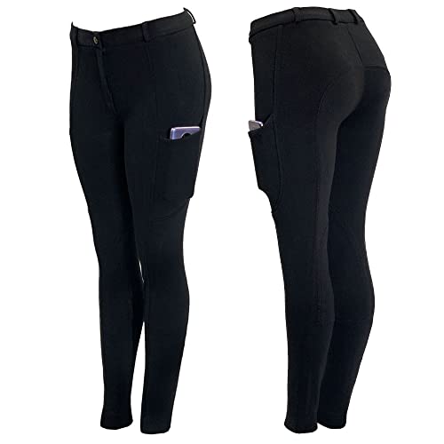 Autumn Black Ladies' Jodhpurs with Phone Pockets