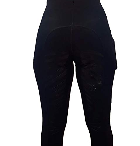 Black Silicone Grip Leggings for Riding/Yoga/Gym