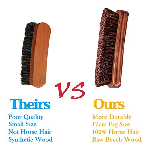 Premium Horsehair Shoe Brush Set for Equestrians