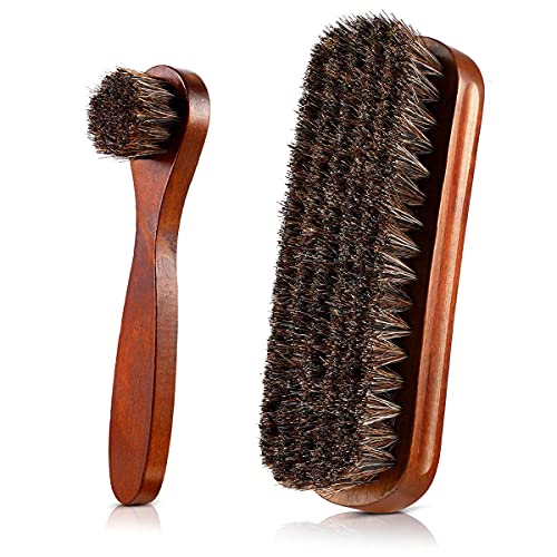 Horse Hair Boot Brush Set with Wooden Handles