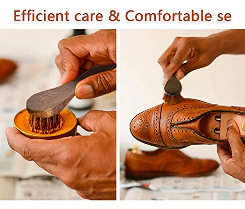 Horse Hair Boot Brush Set with Wooden Handles