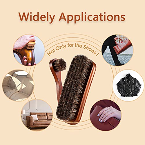 Horse Hair Boot Brush Set with Wooden Handles