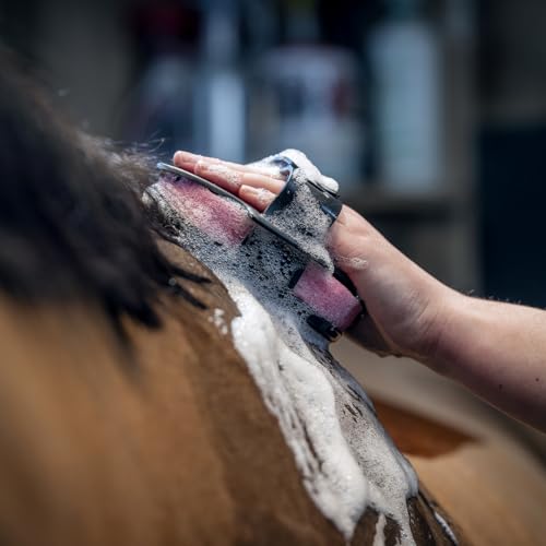 LeMieux Hippo Scrubber: Black Grooming Brush for Horses