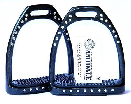 Lightweight Crystal Black Stirrups for Equestrians