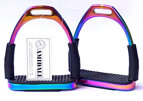 Rainbow Bendy Steel Stirrups for Horse Riding