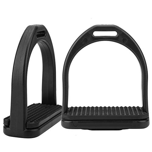 Durable Black Plastic Horse Stirrups - Small