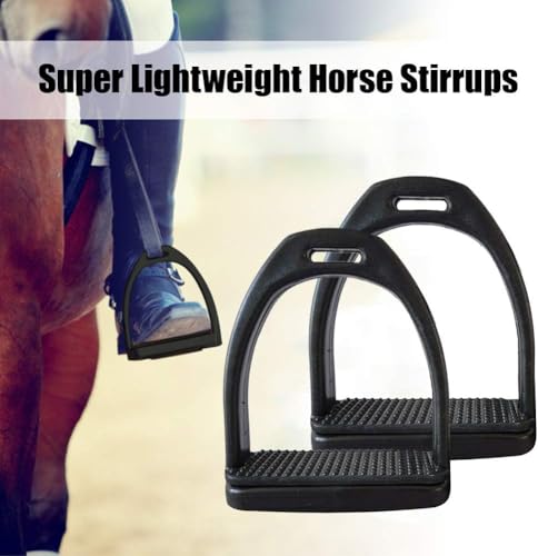 Durable Black Plastic Horse Stirrups - Small