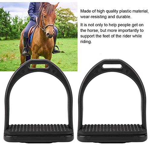 Durable Black Plastic Horse Stirrups - Small