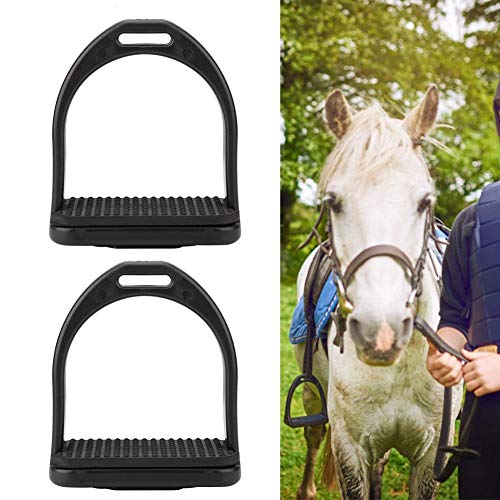 Durable Black Plastic Horse Stirrups - Small
