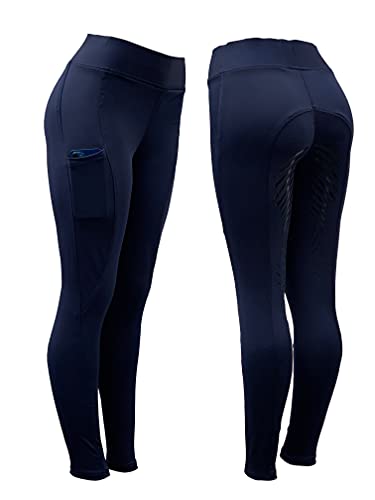 Ladies' Silicone Grip Riding Tights with Pockets