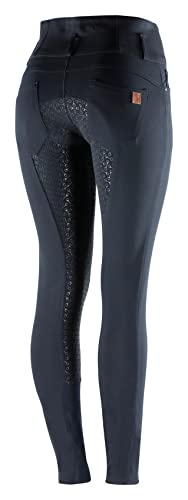 Blue High-Waist Full-Seat Riding Breeches