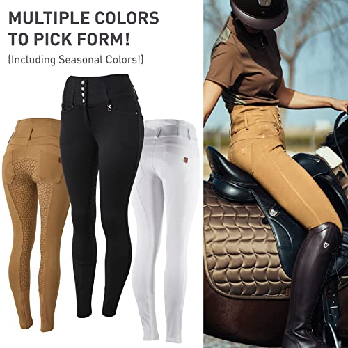 Blue High-Waist Full-Seat Riding Breeches
