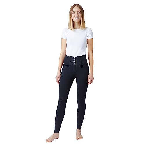 Blue High-Waist Full-Seat Riding Breeches