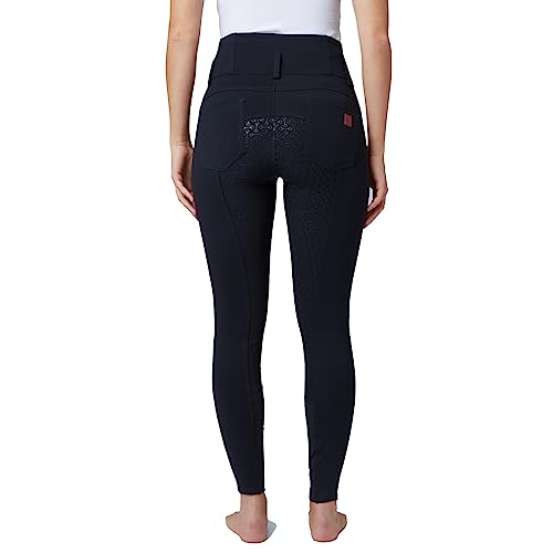 Blue High-Waist Full-Seat Riding Breeches