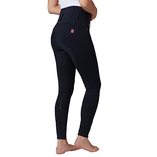 Blue High-Waist Full-Seat Riding Breeches
