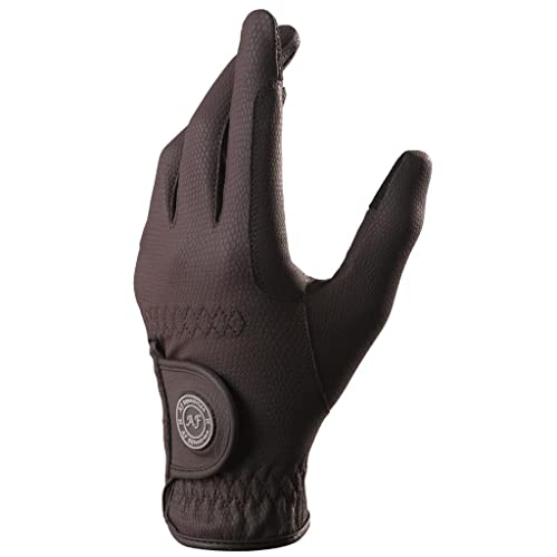 AF EQUESTRIAN Ladies Horse Riding Gloves Equestrian Premium Synthetic Leather Sui Sereno Ladies Gloves Snake Skin Design (Brown, Medium)
