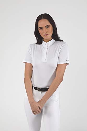 White Womens Short Sleeve Riding Shirt by Shires Aubrion