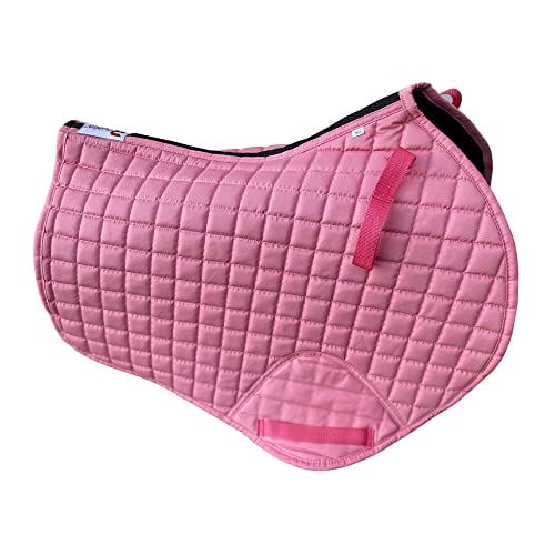 Royalian Equestrian Horse Full Jumper Saddle Pad – Horse Riding Non-Slip Bareback All Purposes Small Block Design Cotton Saddle Pad (Pink)