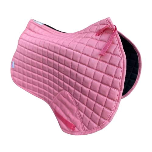 Royalian Equestrian Horse Full Jumper Saddle Pad – Horse Riding Non-Slip Bareback All Purposes Small Block Design Cotton Saddle Pad (Pink)