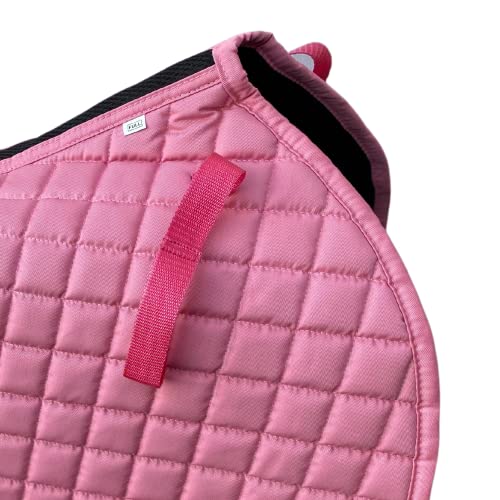 Royalian Equestrian Horse Full Jumper Saddle Pad – Horse Riding Non-Slip Bareback All Purposes Small Block Design Cotton Saddle Pad (Pink)
