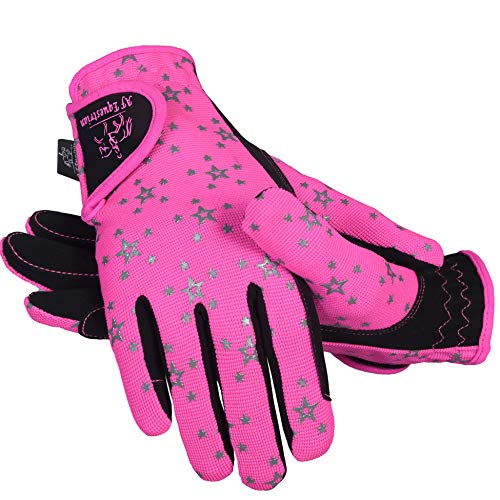 AFE Kids Horse Riding Gloves - Pink Star (Medium)
