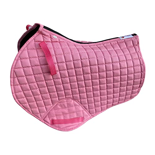 Royalian Equestrian Horse Full Jumper Saddle Pad – Horse Riding Non-Slip Bareback All Purposes Small Block Design Cotton Saddle Pad (Pink)