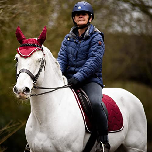 Equitack Numnah General Saddle Pads Cloth Matching Ears Fly Viel Set Burgundy Cob/Full