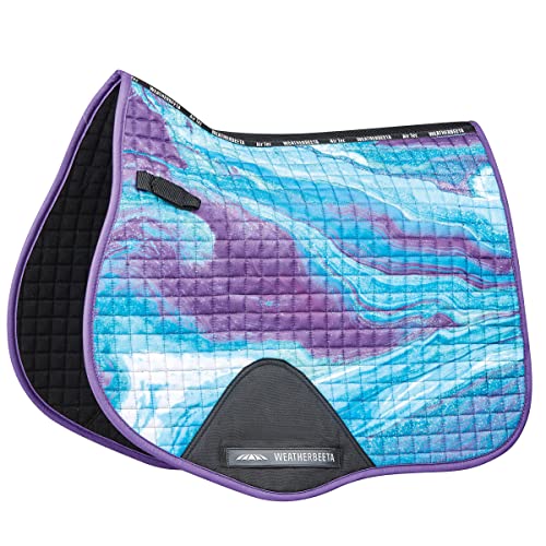 Weatherbeeta Prime Marble All Purpose Saddle Pad - Purple Swirl - Breathable - Stylish new Marble print colourway