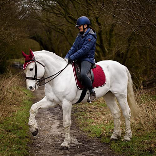 Equitack Numnah General Saddle Pads Cloth Matching Ears Fly Viel Set Burgundy Cob/Full