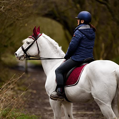 Equitack Numnah General Saddle Pads Cloth Matching Ears Fly Viel Set Burgundy Cob/Full