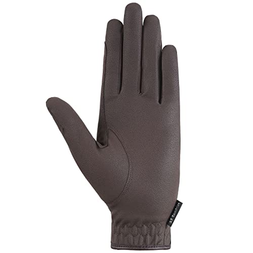 Breathable Brown Leather Equestrian Riding Gloves