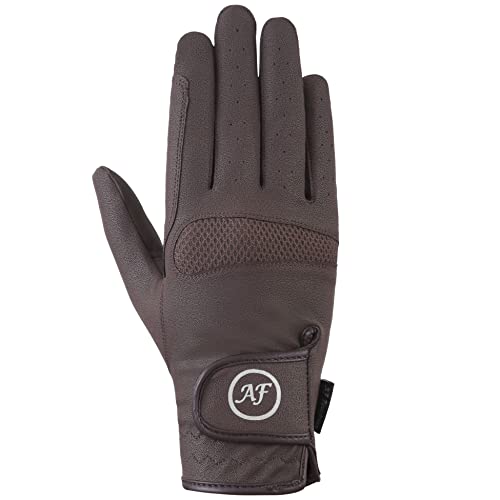Breathable Brown Leather Equestrian Riding Gloves