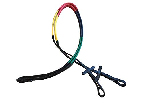 Rainbow Rubber Leather Reins for Horse Cob