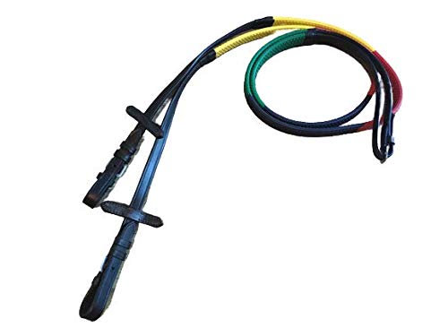 Rainbow Rubber Leather Reins for Horse Cob
