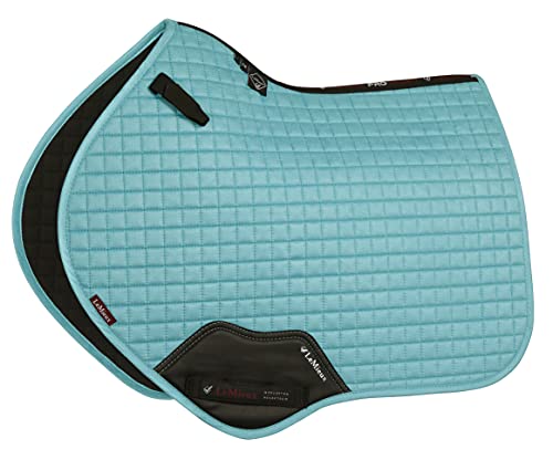 LeMieux Close Contact Suede Square Saddle Pad - Saddle Pads for Horses - Equestrian Riding Equipment and Accessories (Azure - Large)