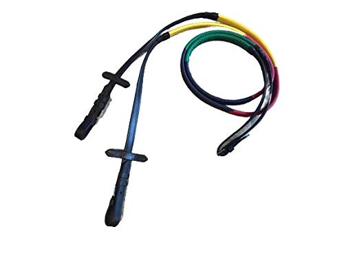 Rainbow Rubber Leather Reins for Horse Cob