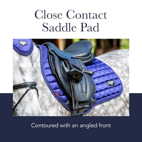 LeMieux Close Contact Suede Square Saddle Pad - Saddle Pads for Horses - Equestrian Riding Equipment and Accessories (Azure - Large)