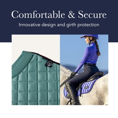 LeMieux Close Contact Suede Square Saddle Pad - Saddle Pads for Horses - Equestrian Riding Equipment and Accessories (Azure - Large)