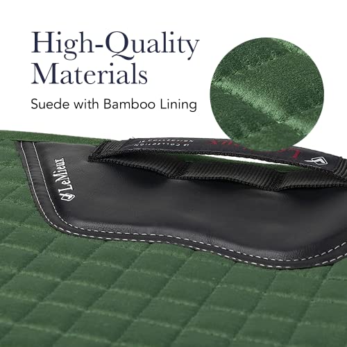 LeMieux Close Contact Suede Square Saddle Pad - Saddle Pads for Horses - Equestrian Riding Equipment and Accessories (Azure - Large)
