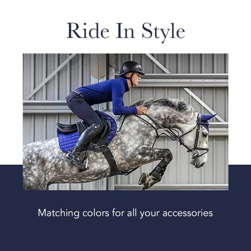 LeMieux Close Contact Suede Square Saddle Pad - Saddle Pads for Horses - Equestrian Riding Equipment and Accessories (Azure - Large)
