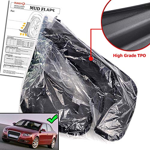XUKEY Auto Molded Splash Guards for Audi A4 (B7) Sedan 05~08 Mud Flaps - Front & Rear 4 Pieces Set