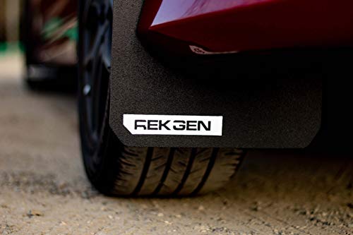 REK GEN Rally Mud Flaps Compatible w/Ford Focus 11+ (White Logo)