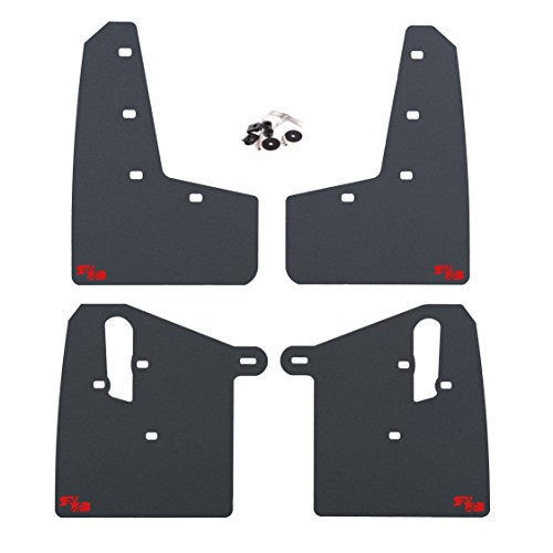 RokBlokz Mud Flaps for 2015-2021 Subaru WRX STI - (Black with Red Logo, Short)