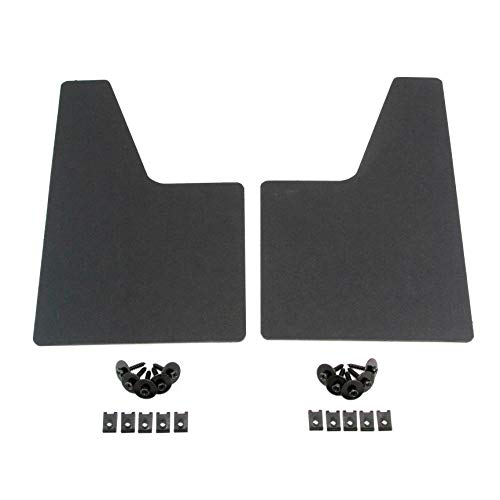 Red Hound Auto 2 Piece Traditional Style Universal Splash Guards Fits Most Mid-Size Trucks/Vans/SUVs/Crossovers Front or Rear Driver/Passenger Mud Flaps Black 2pc Set with Hardware 8 Inch x 13 Inch