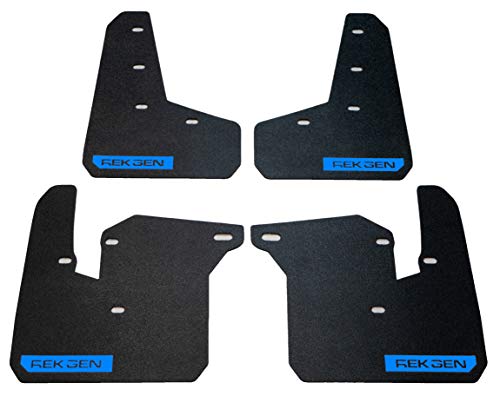 REK GEN Mud Flaps 2015+ Compatible with Subaru WRX/STI - Mounting Hardware & Instructions Included (Race Blue Logo)