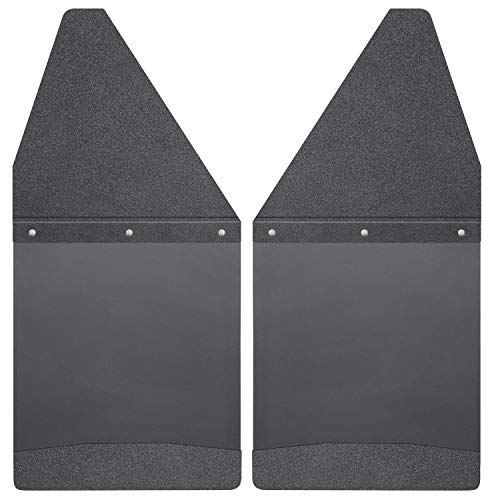 Husky Liners Mud Flaps | Kick Back Mud Flaps 12" Wide - Black Top and Black Weight - Black | 17101 | Fits Chevrolet Silverado, Ford F-150, Dodge Ram, Toyota Tocoma/Tundra 2 Pcs