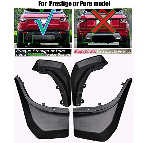 XUKEY Auto Molded Splash Guards for Range Rover Evoque Pure Prestige 2012-2018 Mud Flaps - Front & Rear 4 Pieces Set