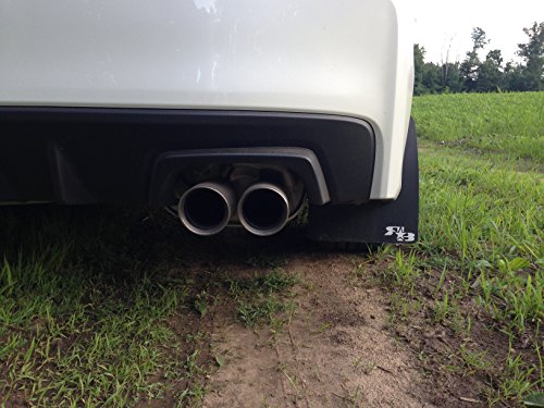 RokBlokz Mud Flaps for 2015-2021 Subaru WRX STI - Multiple Colors Available - Includes All Mounting Hardware (Black with Red Logo, Short)