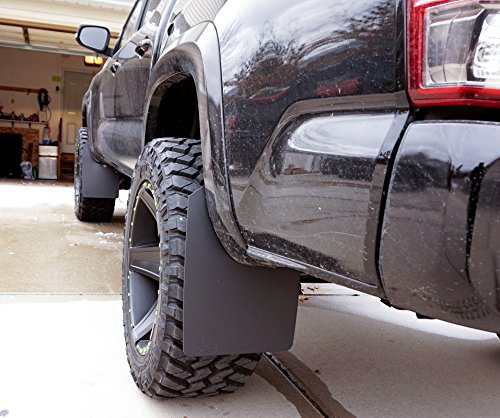RokBlokz Mud Flaps for Toyota Tacoma - Fits 2016+ Model Years - Multiple Colors Available - Set of 4 - Includes Hardware and Detailed Instructions (Extra Large, Black with Black Logo)