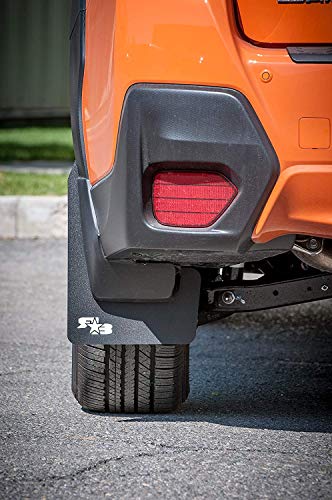 RokBlokz Mud Flaps for 2018 + Subaru Crosstrek - Multiple Colors Available - Mud Guards are Custom Cut and Fit - Includes All Mounting Hardware (Bright Blue with White Logo)